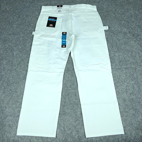 Dickies Pants Mens 38x30 White Utility Carpenter Relaxed Fit Painters Work NEW - Picture 1 of 13